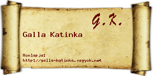 Galla Katinka névjegykártya